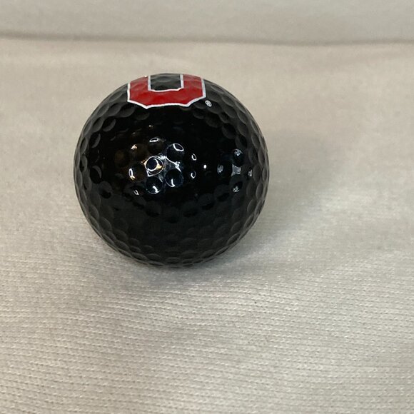 Ohio State Buckeyes Block O Golf Ball - Black Ball Red Logo - OSU Collectable - Picture 5 of 6